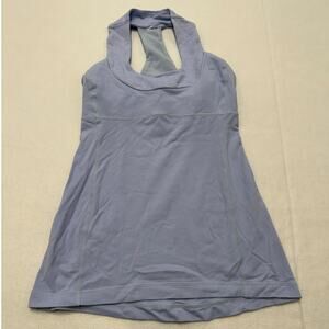 Lululemon Scoop Neck Gray/ Purple Racer Back Tank Top Women’s 4-missing size tag